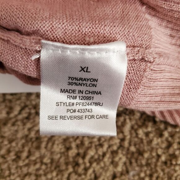 Beautiful Pink Rose pull over sweater lightweight size XL - Picture 5 of 6